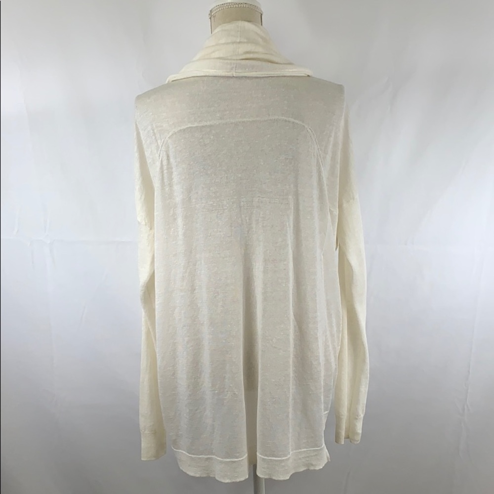 Theory linen & silk off white shawl cardigan - Picture 4 of 8
